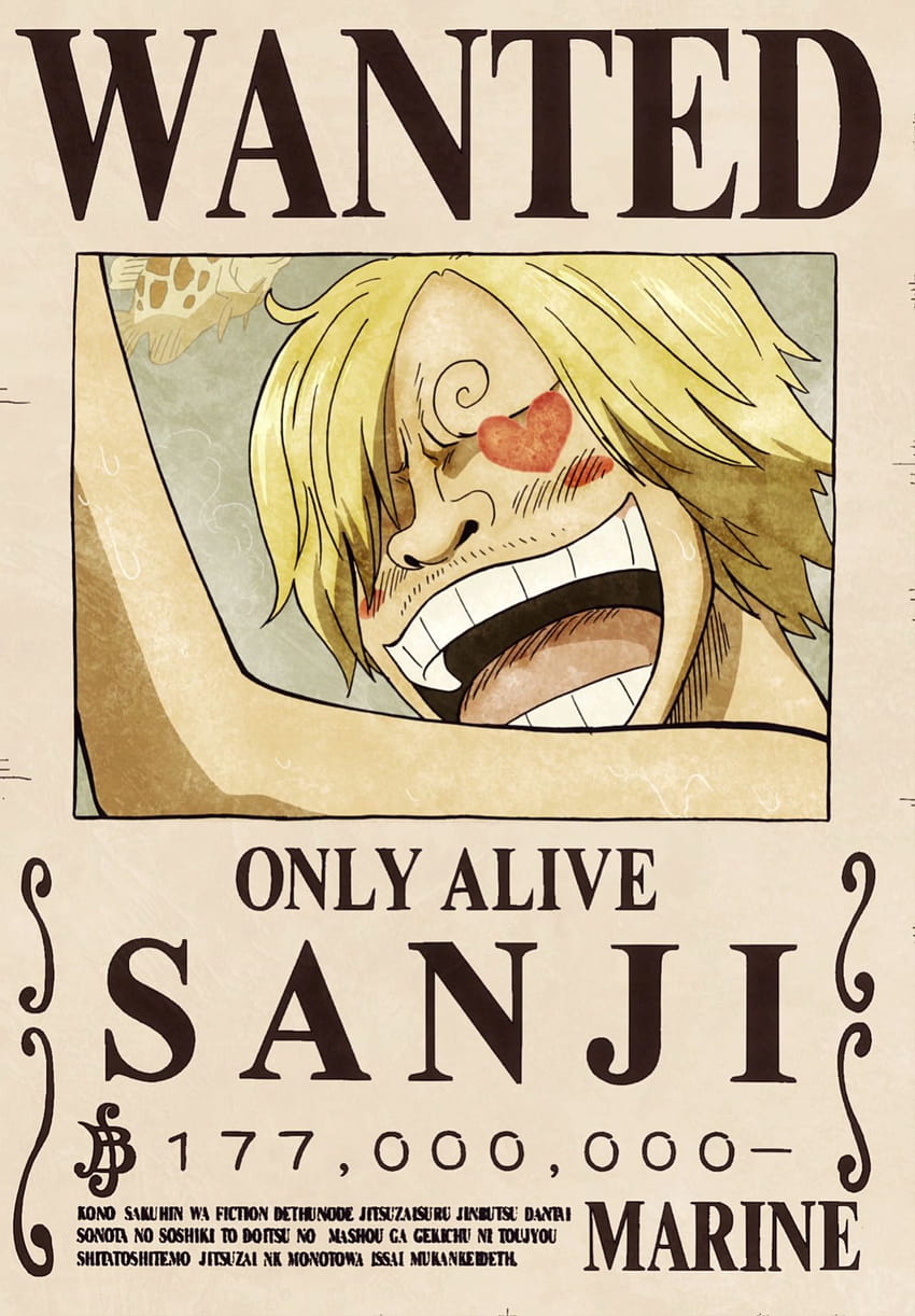 850x1222 Wanted posters ideas, sanji wanted poster HD phone wallpaper