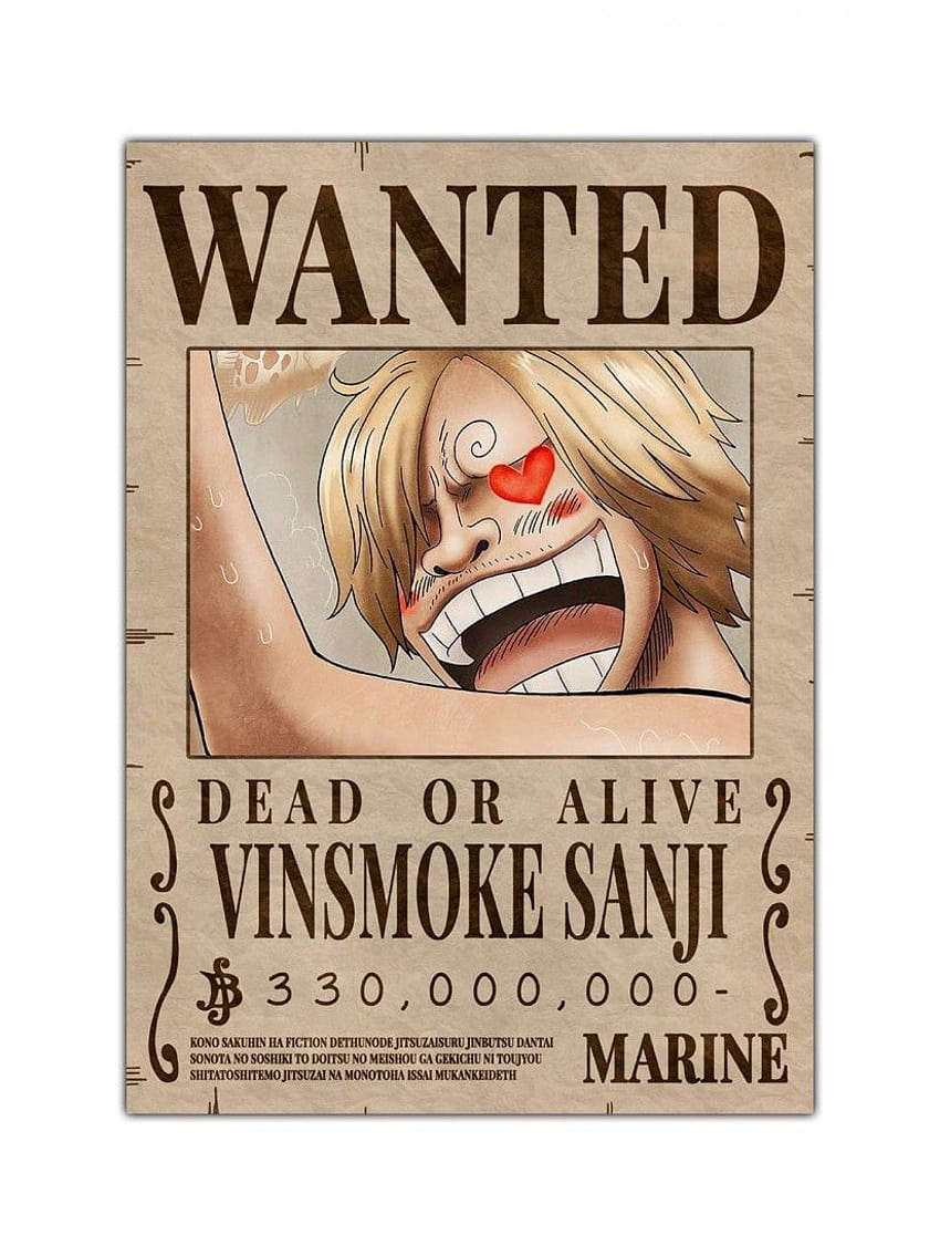 850x1135 Vinsmoke Sanji Wanted Bounty Poster, sanji wanted poster HD phone wallpaper