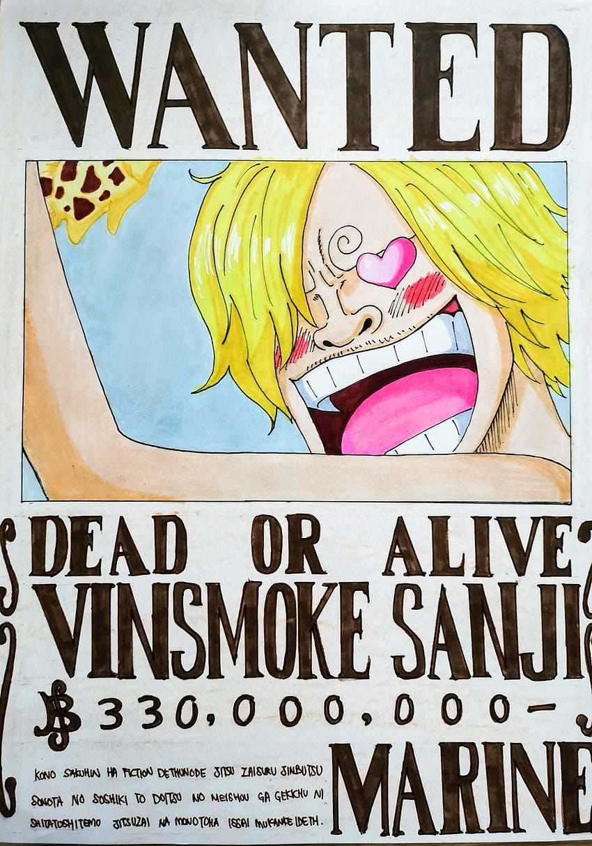 850x1214 Wanted Poster of Sanji, sanji wanted HD phone wallpaper