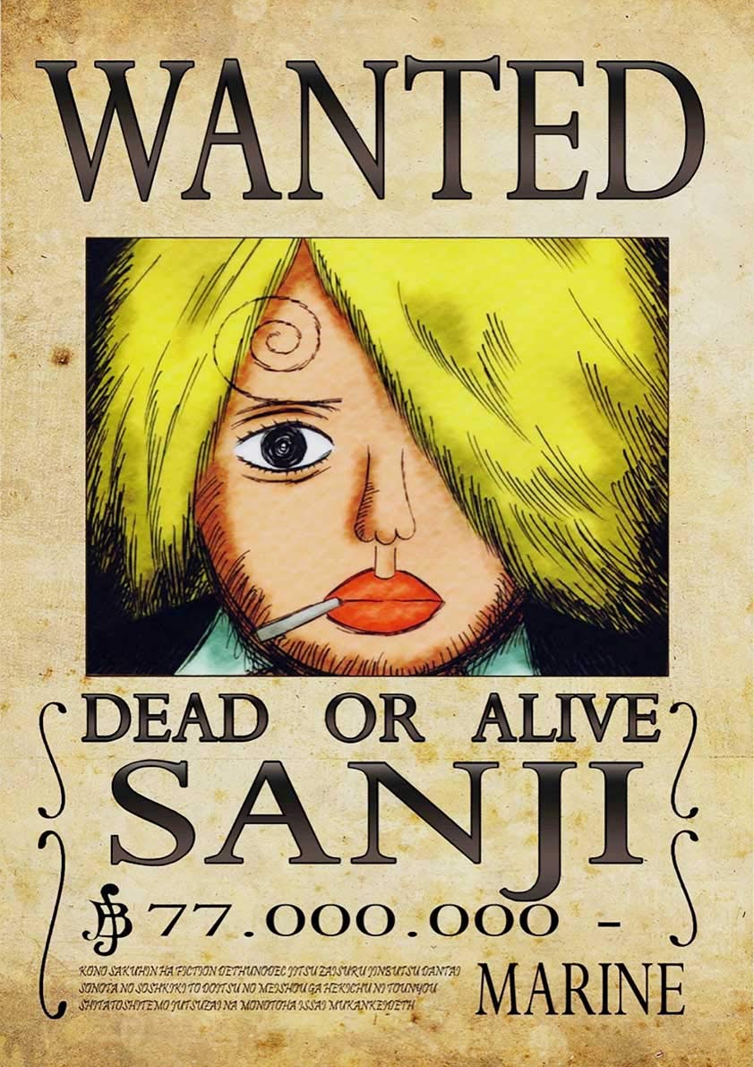 Sanji Wanted Poster Wallpapers - Top Free Sanji Wanted Poster ...