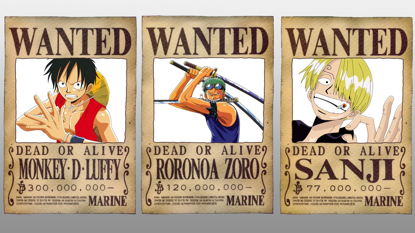 1366x768 Sanji Wanted Poster Wallpaper