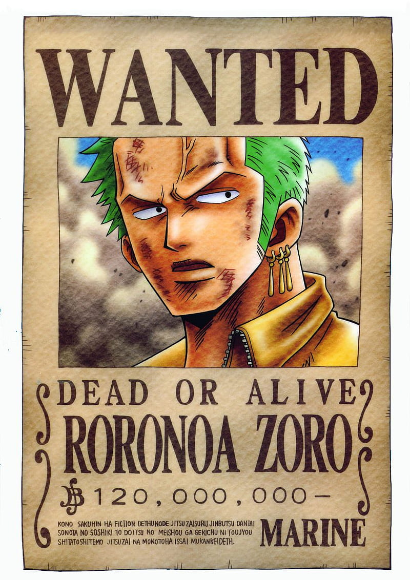800x1132 One Piece Wanted, Zoro Wanted Poster, HD phone wallpaper
