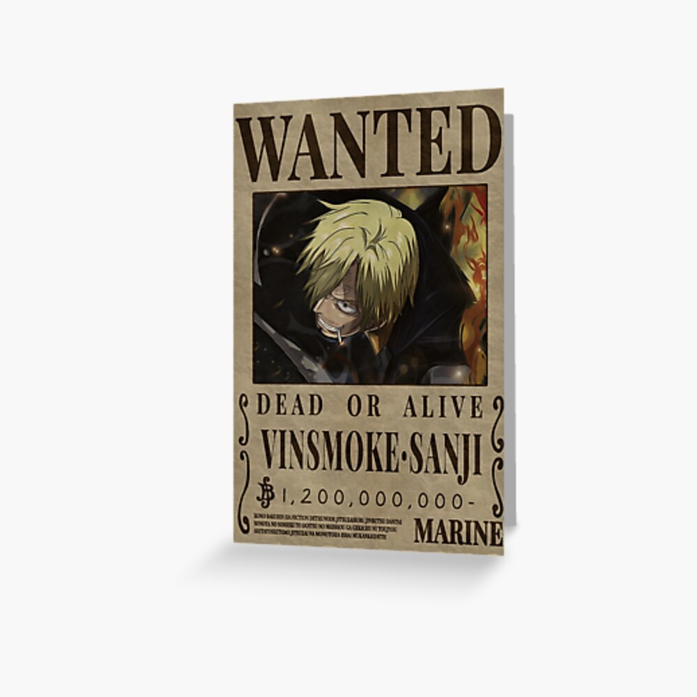 1000x1000 Vinsmoke Sanji One Piece Wanted Poster Greeting Cardundefined by One Piece Bounty Poster