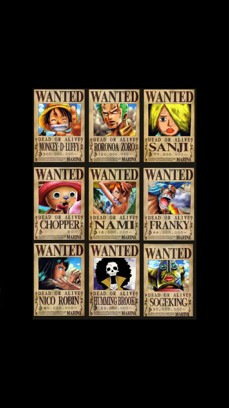 800x1422 Wanted poster, anime, luffy, one piece, starw hat, HD phone wallpaper