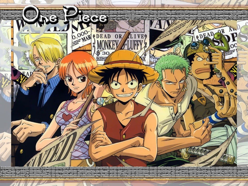 1024x768 One Piece poster, One Piece, Monkey D. Luffy, Sanji, Nami HD wallpaper