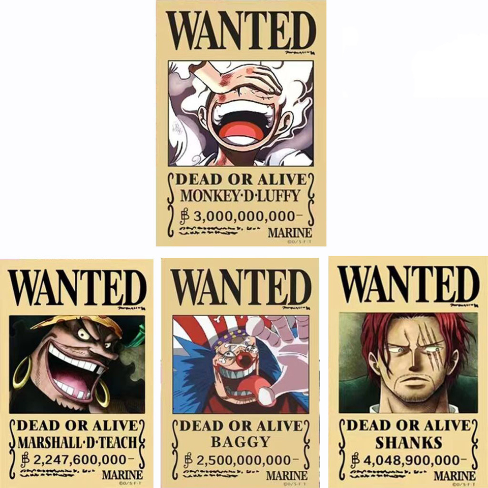 960x960 Anime One Piece Wanted Wallpaper Dead Or Alive Monkey D Luffy Shanks Marshall D Teach Buggy Posters Figure Kids Room Decoration