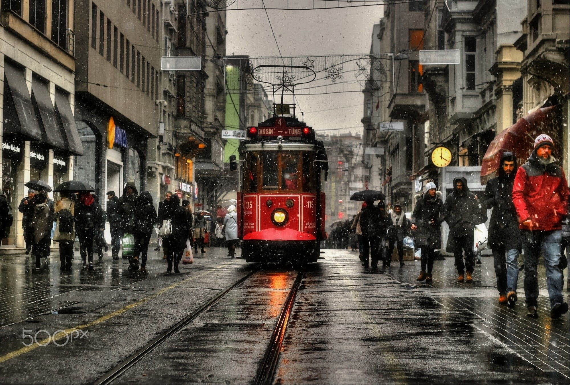 2000x1352 Wallpaper / photography, rainy season, monsoon, city, 1080P, built structure, transportation, real people, track, umbrella, group of people, city street, architecture free download