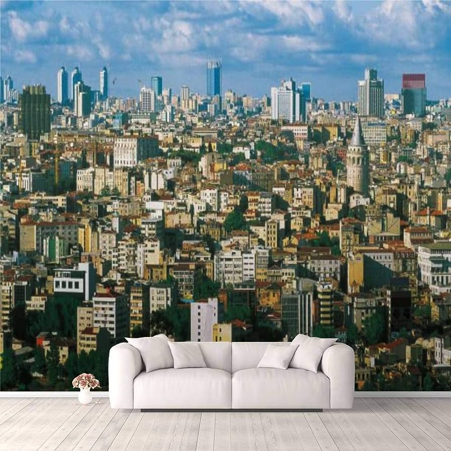 894x894 3D Wallpaper Old and New Buildings of Istanbul with galata Tower karakoy taksim Self Adhesive Bedroom Living Room Dormitory Decor Wall Mural Stick and Peel Background Wall Ceiling Wardrobe Sticker