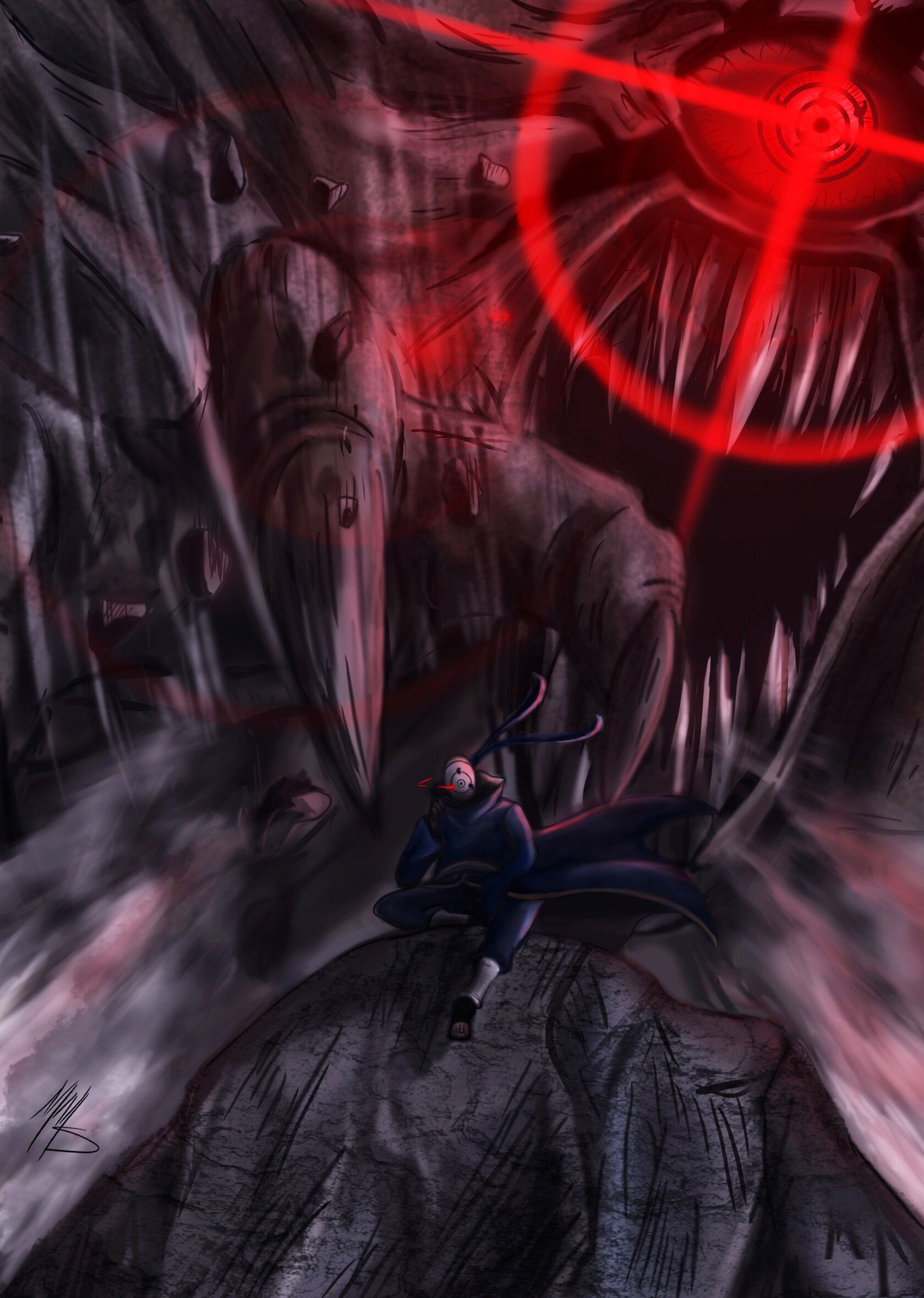 1679x2360 Obito uchiha and Juubi. Naruto Shippuden (digital art)