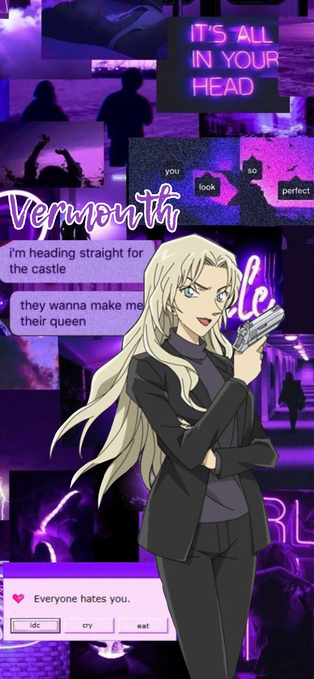 1076x2329 Vermouth wallpaper detective Conan. Thám tử, Anime, Hình nền