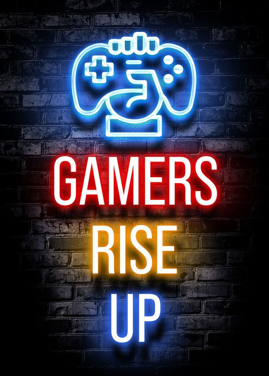 857x1200 Gamers rise up' Poster