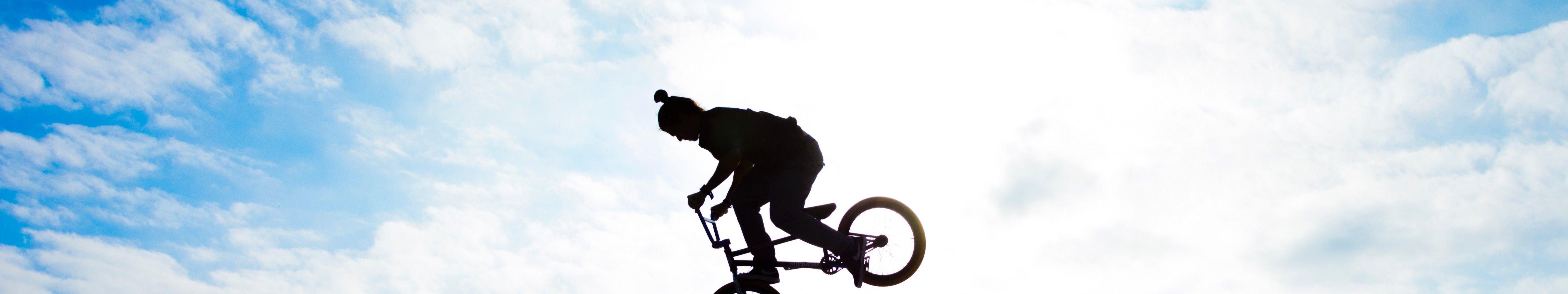 5760x1080 Wallpaper Biker, Silhouette, Sky 5760x1080