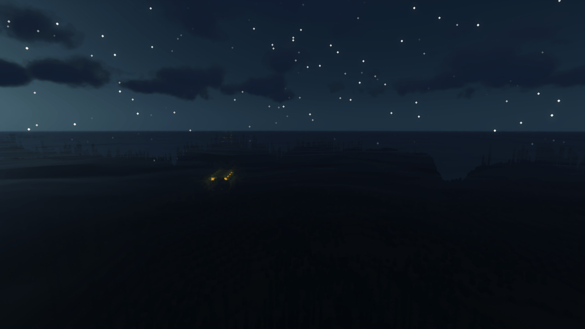 1920x1080 PC gaming, screen shot, dark, Minecraft, stars, night, sky, video games Gallery HD Wallpaper