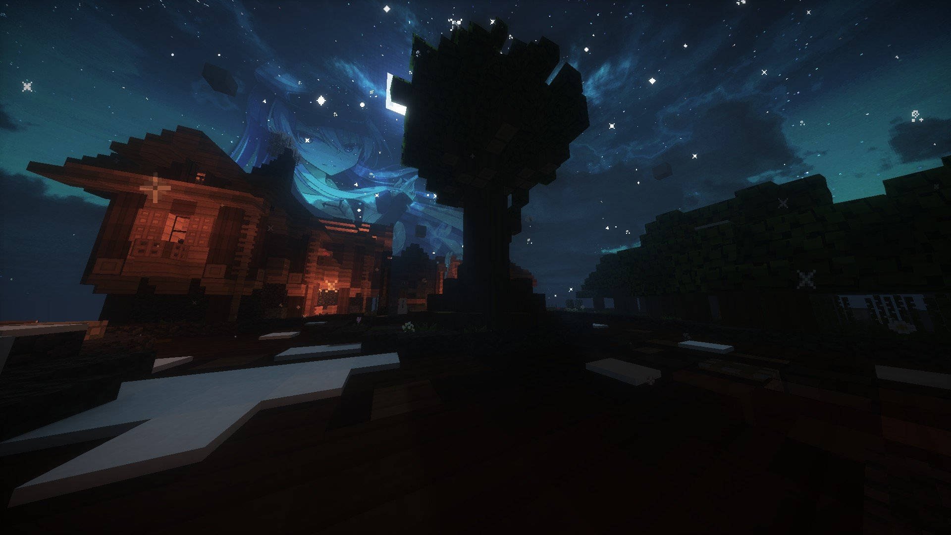 1920x1080 Download Minecraft Aesthetic Sky At Night Wallpaper