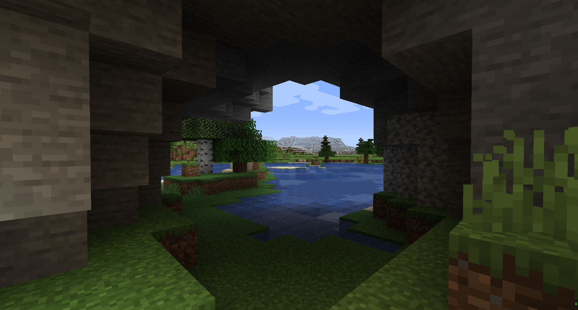 1920x1030 Wallpaper / Minecraft, hole, sky free download