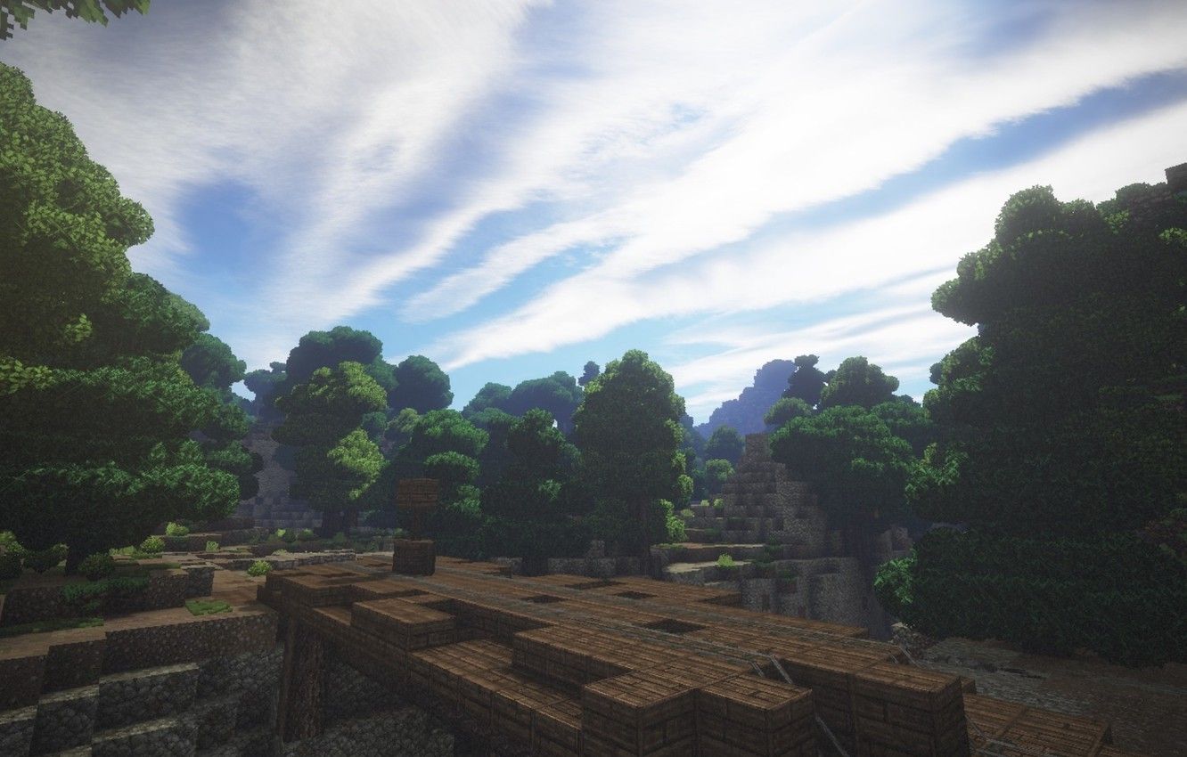 1332x850 Minecraft Forest Wallpaper