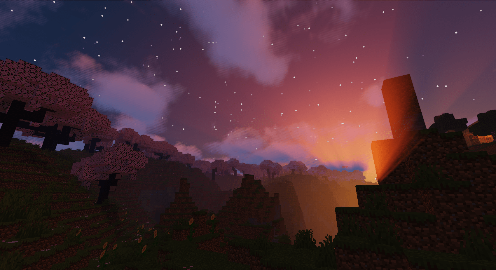 1700x925 Minecraft Viewpoint Sky Clouds Stars Video Games Cube CGi Wallpaper:1700x925
