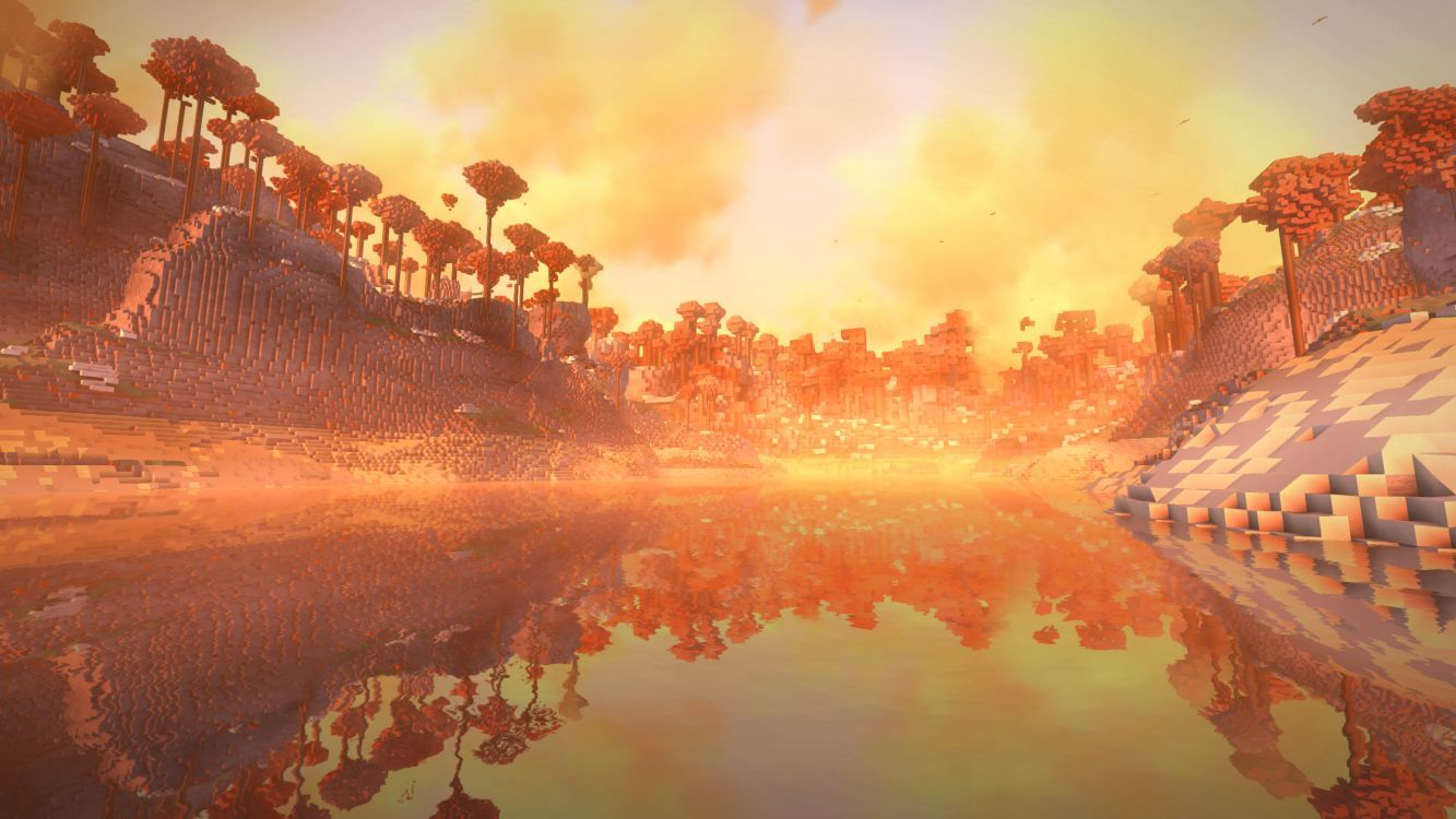 1333x750 Wallpaper Minecraft, Strategy Video Game, Games, pc Game, Sunlight, Background Free Image