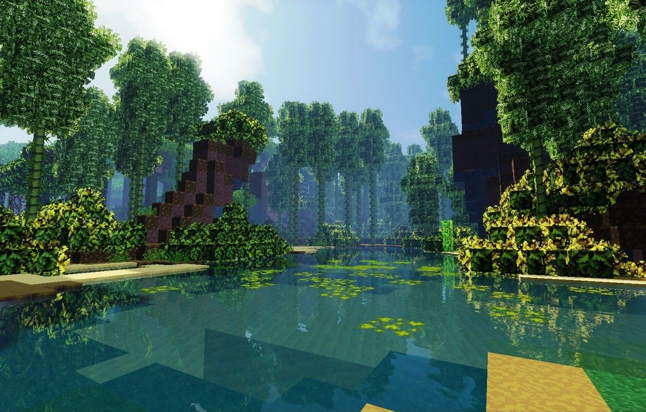 1332x850 Free download Wallpaper forest the sky clouds shore bamboo Bay Minecraft [1332x850] for your Desktop, Mobile & Tablet. Explore Minecraft Image Wallpaper. Minecraft Background, Minecraft Wallpaper, Minecraft Background Image