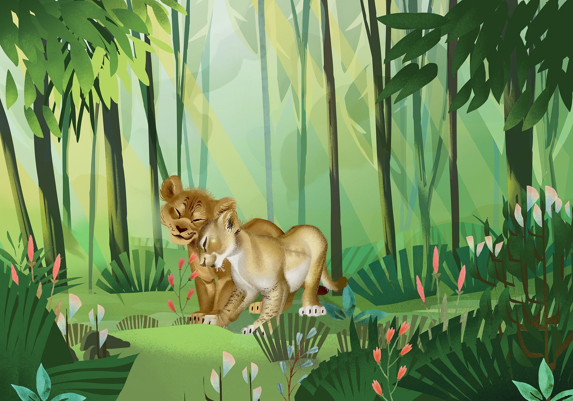 2000x1399 Non Woven Photomural Lion King Love (DX8 029) From Disney