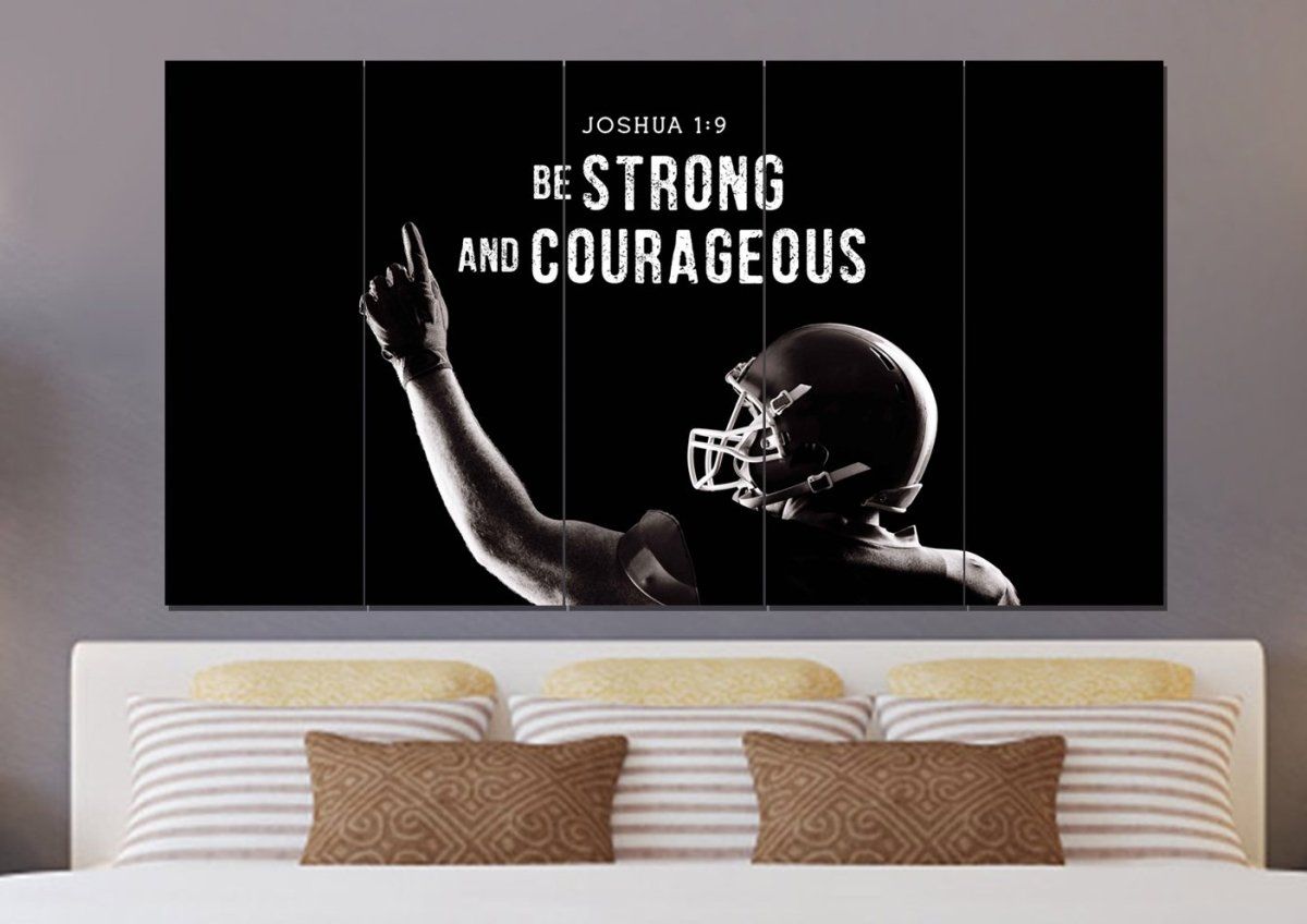 1200x848 Football Champ Joshua 1:9 Be Strong and Courageous Wall Art