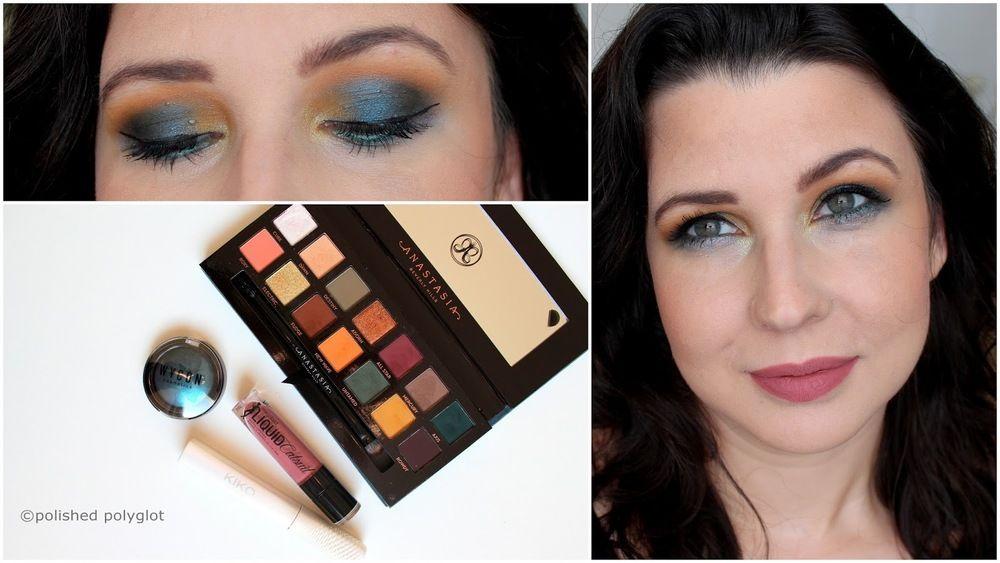 1600x900 Makeup │ Look in teal and mustard yellow Monday Shadow Challenge
