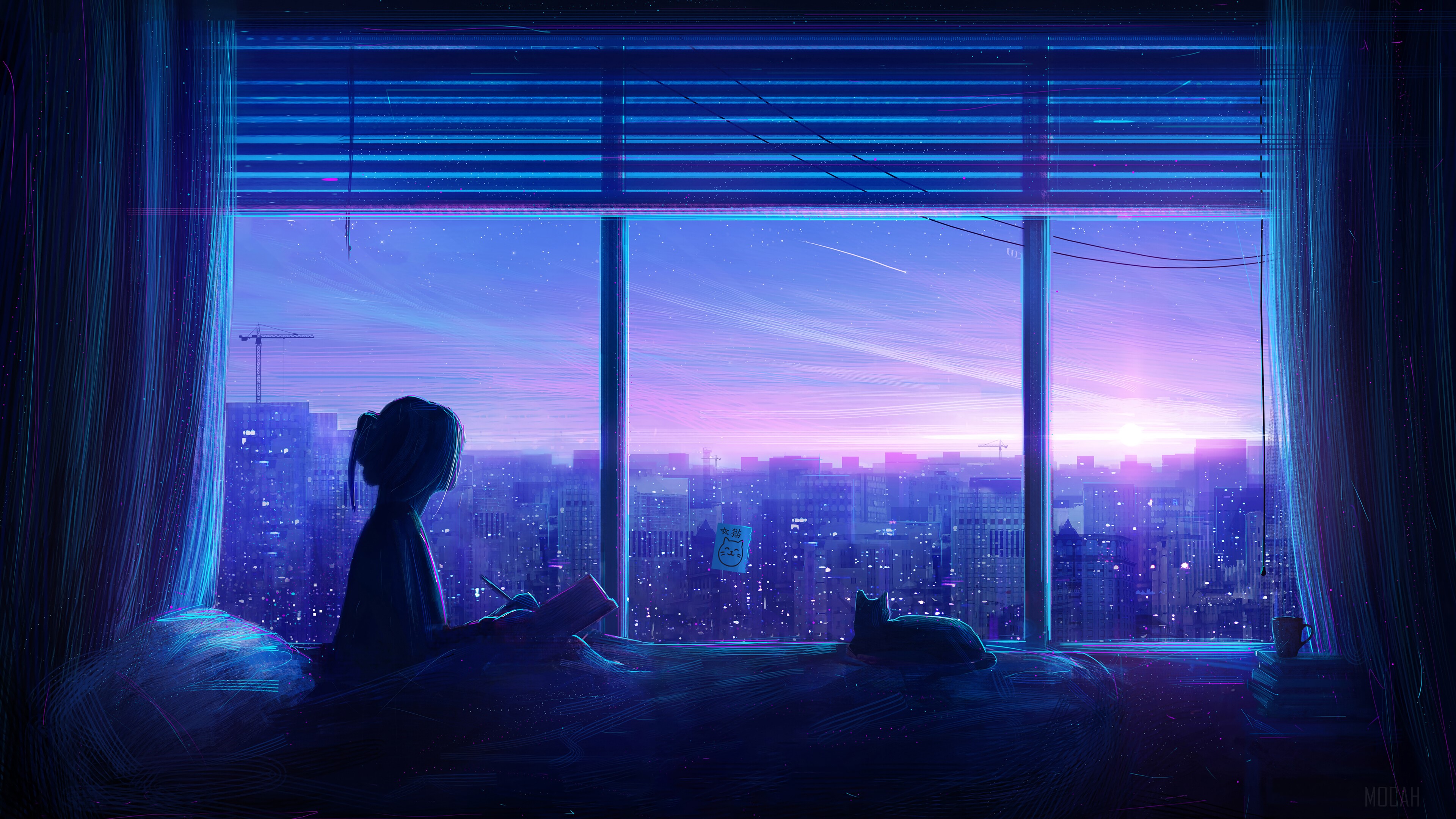 3840x2160 Digital Art, City, Scenery, Silhouette, Apartment 4k Gallery HD Wallpaper