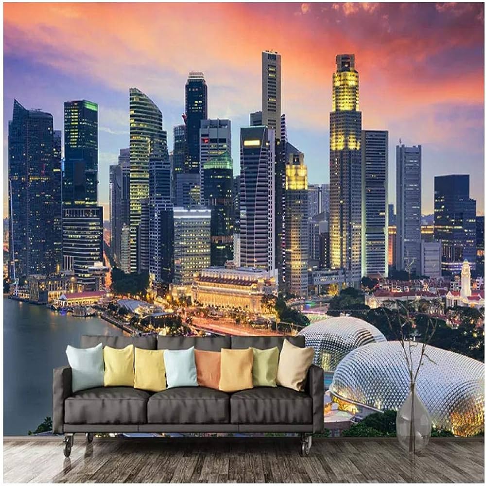 1000x1000 Gwrdnjpjc Wallpaper 3D Singapore City Night View Whole House Living Room Bedroom Background Wall Mural Wallpaper Decoration Buy Online at Best Price in UAE
