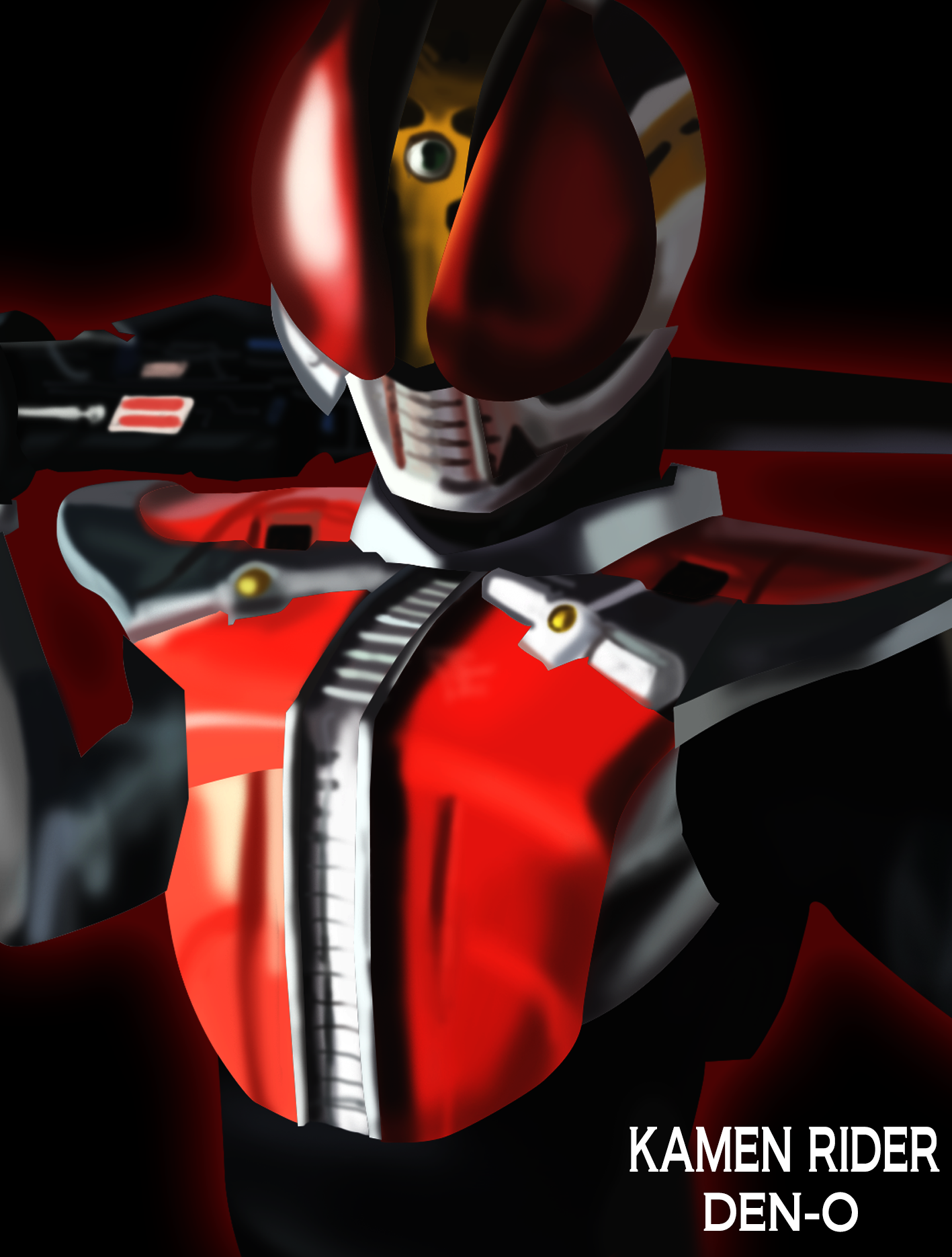 1417x1871 Anime Tokusatsu Kamen Rider Den O Kamen Rider Den O Sword Form Kamen Rider Solo Artwork Digital Art Wallpaper:1417x1871