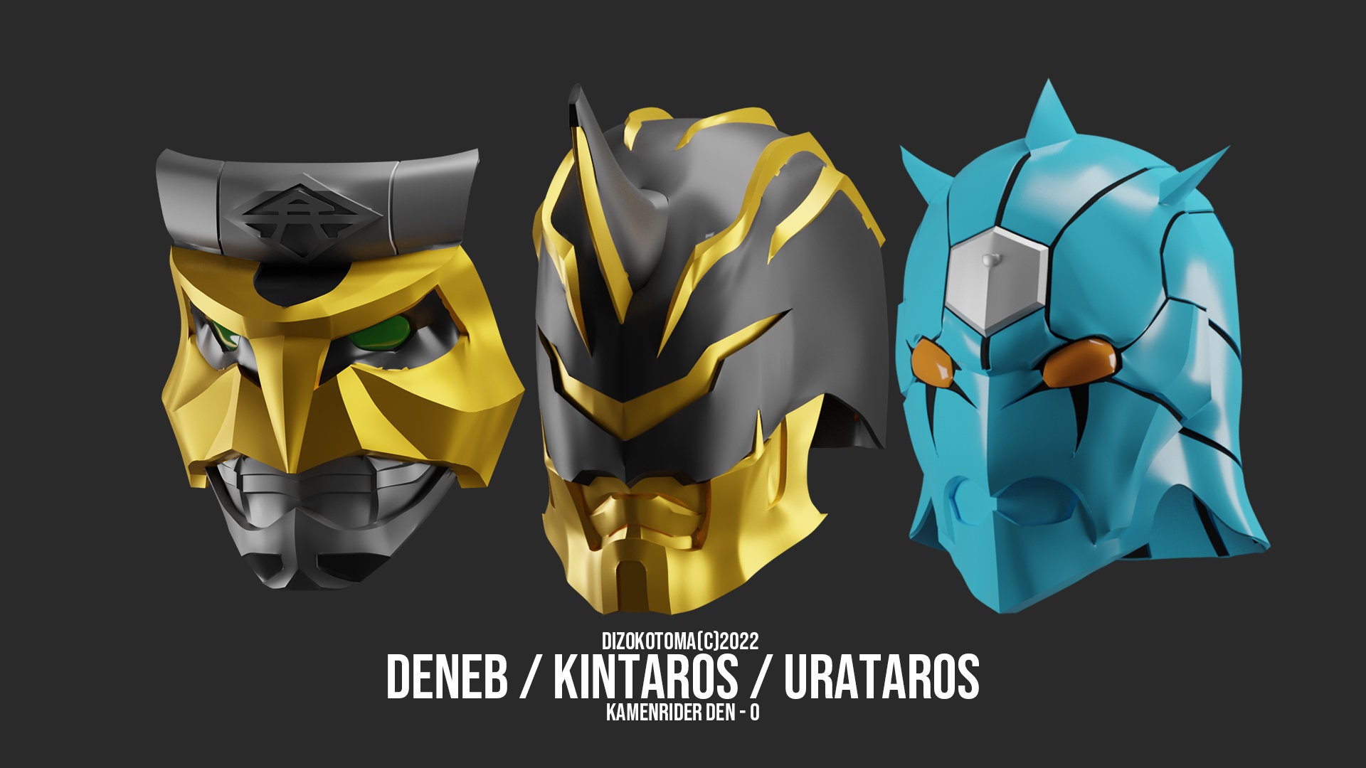 1920x1080 Kamen Rider Den O Deneb Kintaros Urataros Helm And Mask 3D