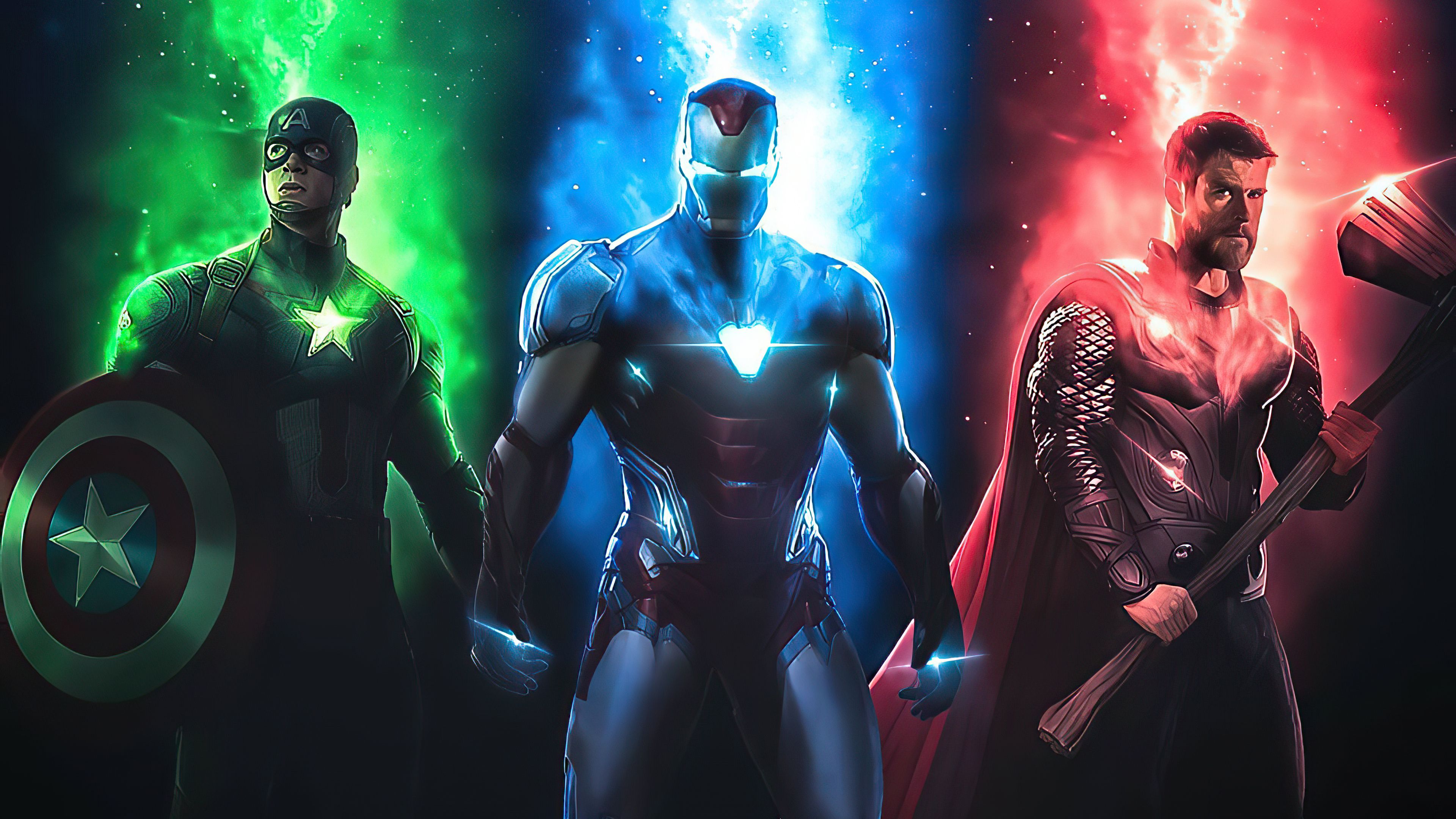 3840x2160 iron man, thor, captain america, superheroes, artwork, artist, hd, 4k Gallery HD Wallpaper