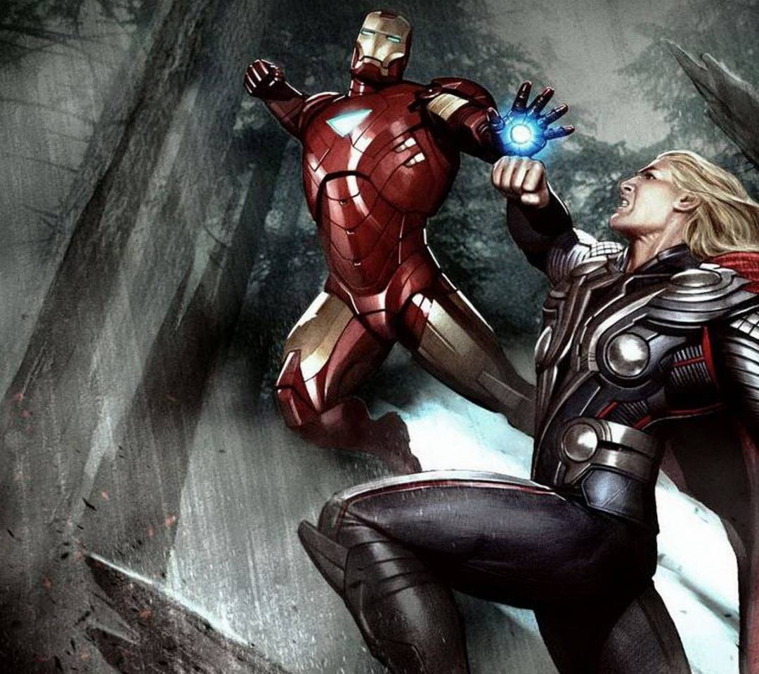 1080x960 Thor Vs Iron Man Wallpaper