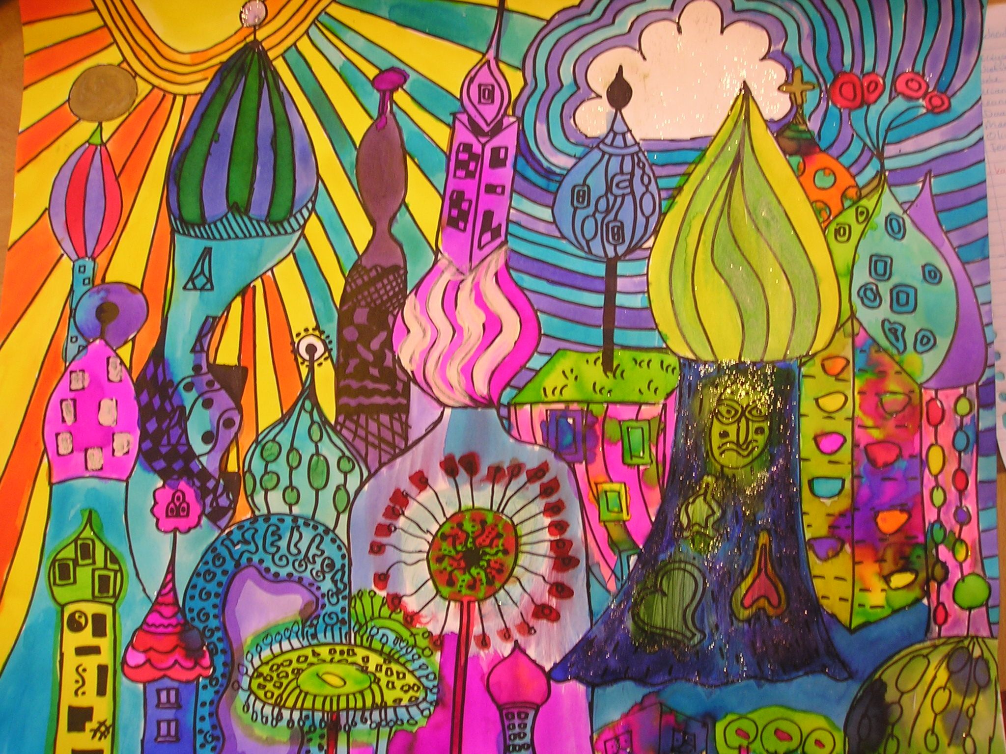 2048x1536 This piece is by the Austrian artist Friedensreich Hundertwasser. Description from papsouthfantastic4.wordpress.com. I search. Kunstlessen, Kinderkunst, Verfkunst