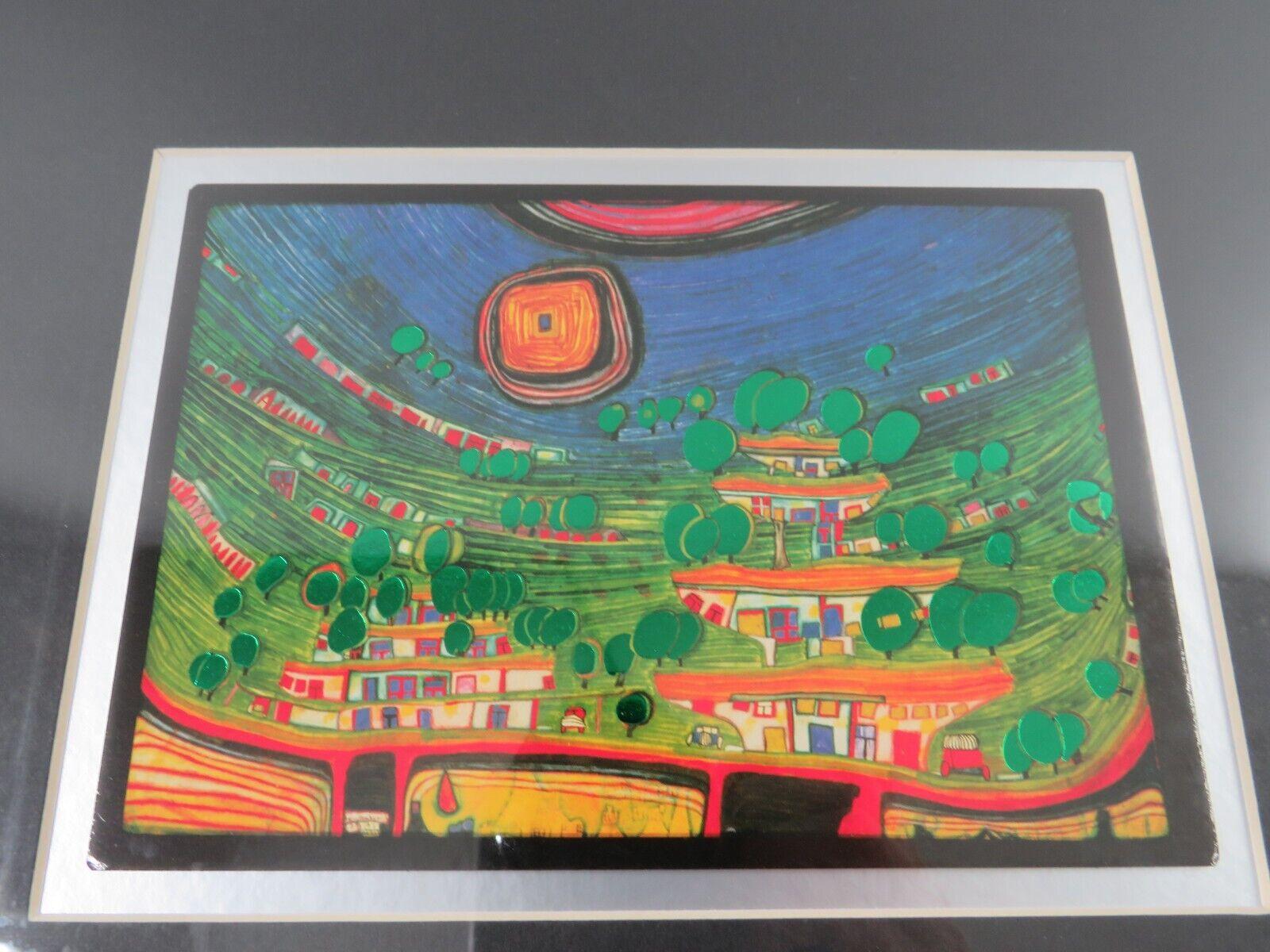 1600x1200 Friedensreich Hundertwasser, Four Abstract Compositions, 1990s, Tetraptych, Framed