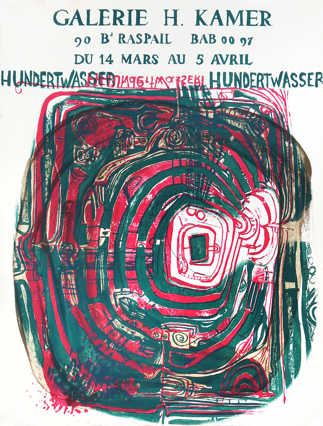 1060x1400 Hundertwasser, Freshly found labyrinth, original lithograph