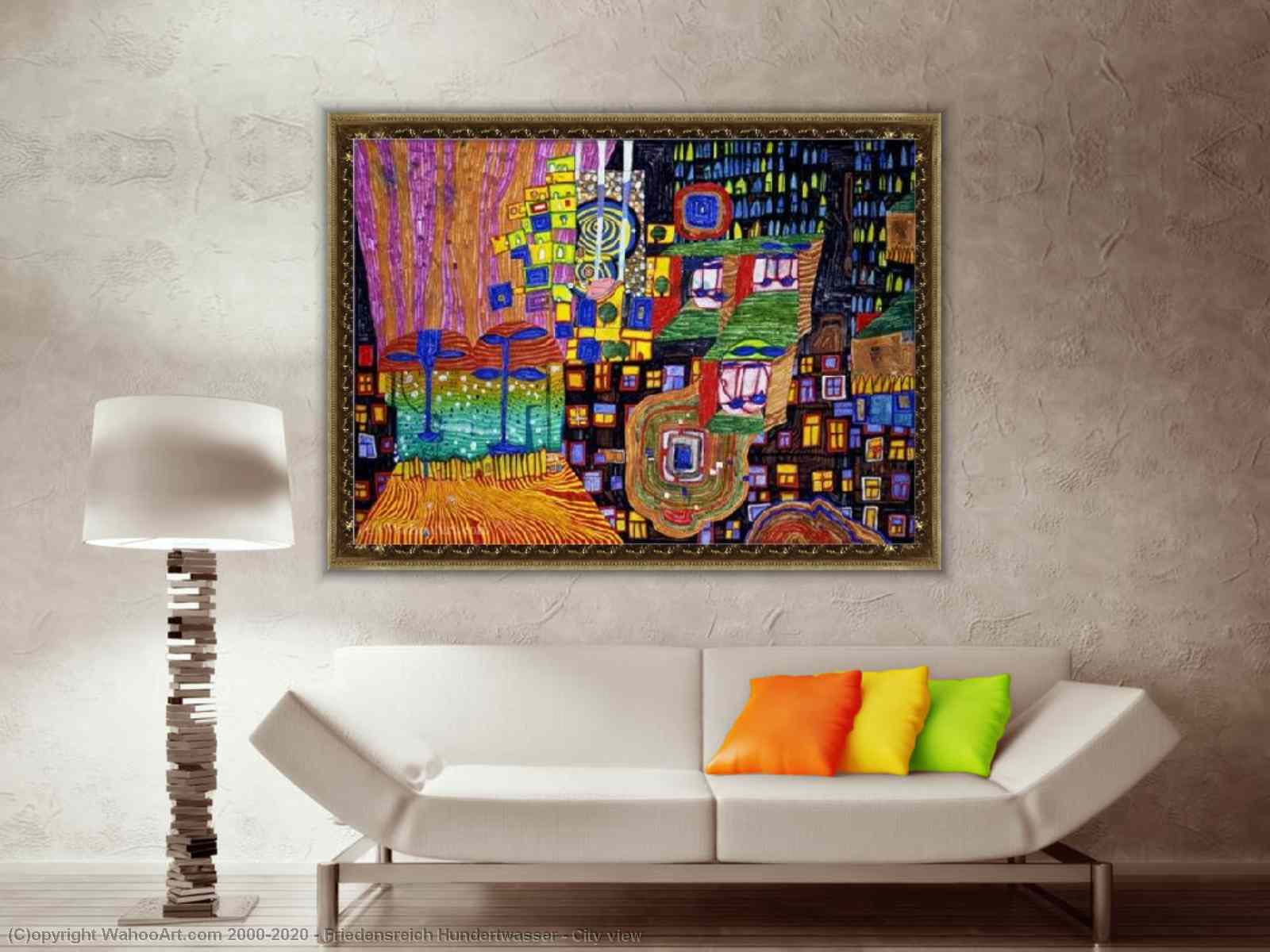 1600x1200 City View By Friedensreich Hundertwasser. Paintings Reproductions. Most Famous