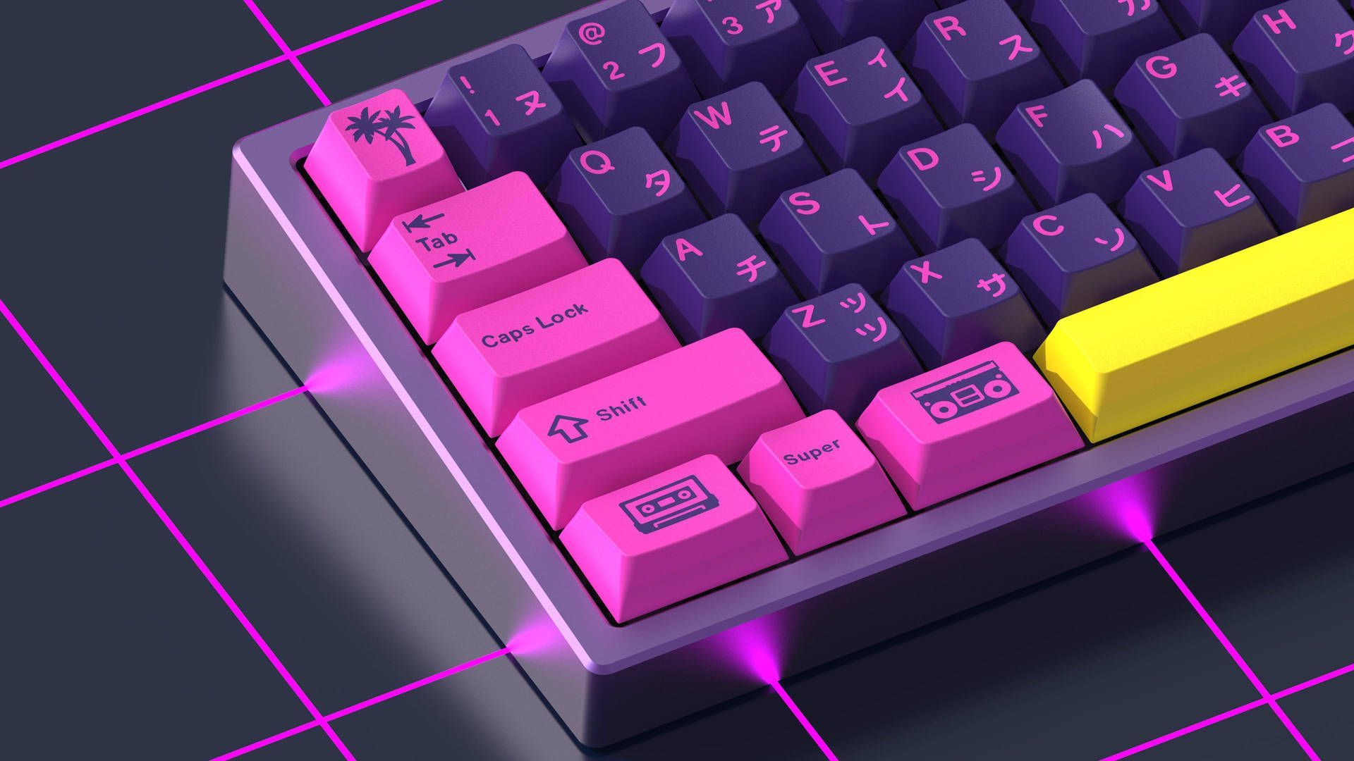 1920x1080 Download Aesthetic Pink Purple Keyboard Wallpaper