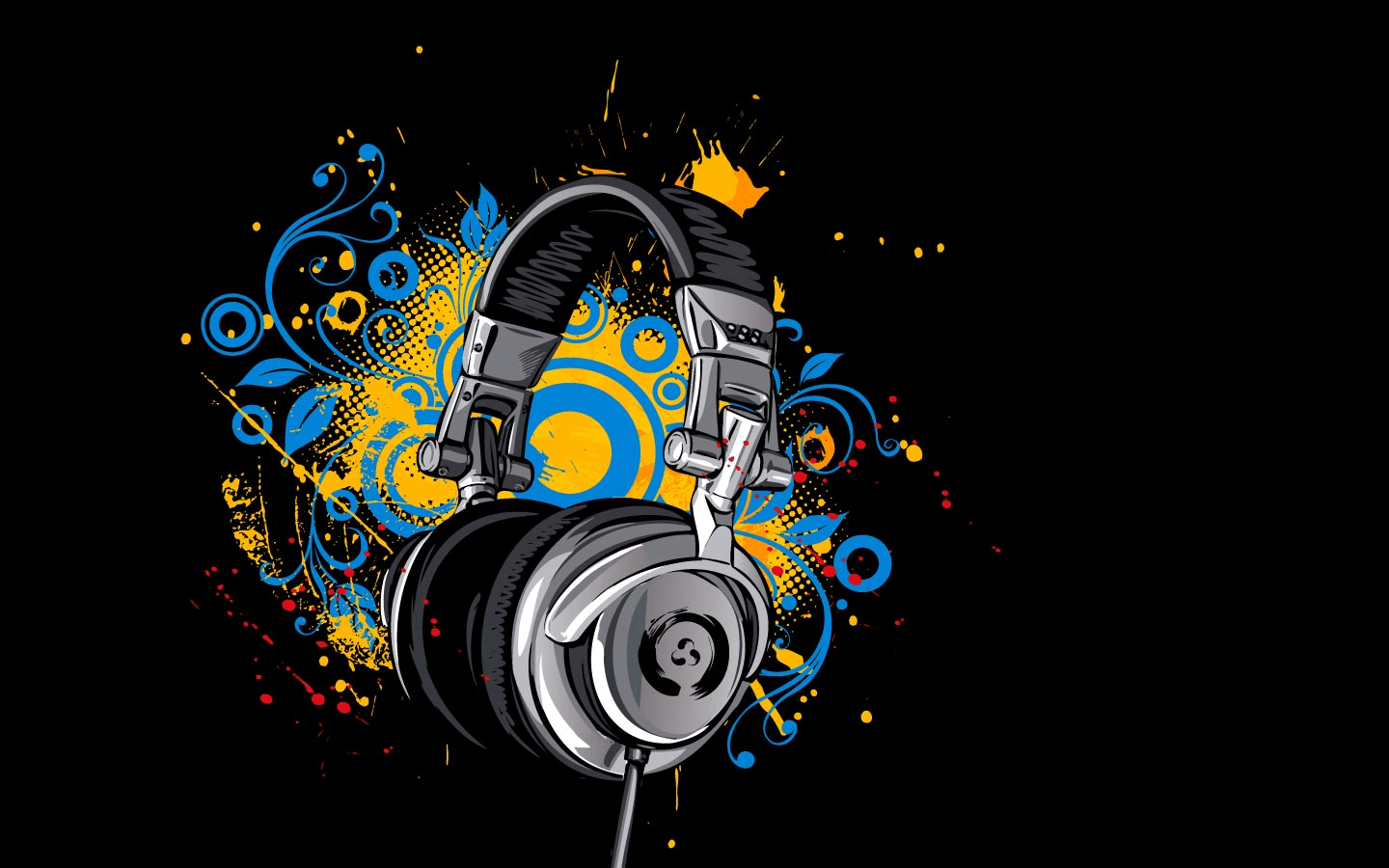 1440x900 Headphone Wallpaper Image
