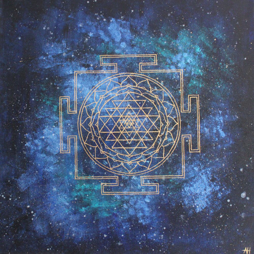 1000x1000 sri yantra galaxy painting