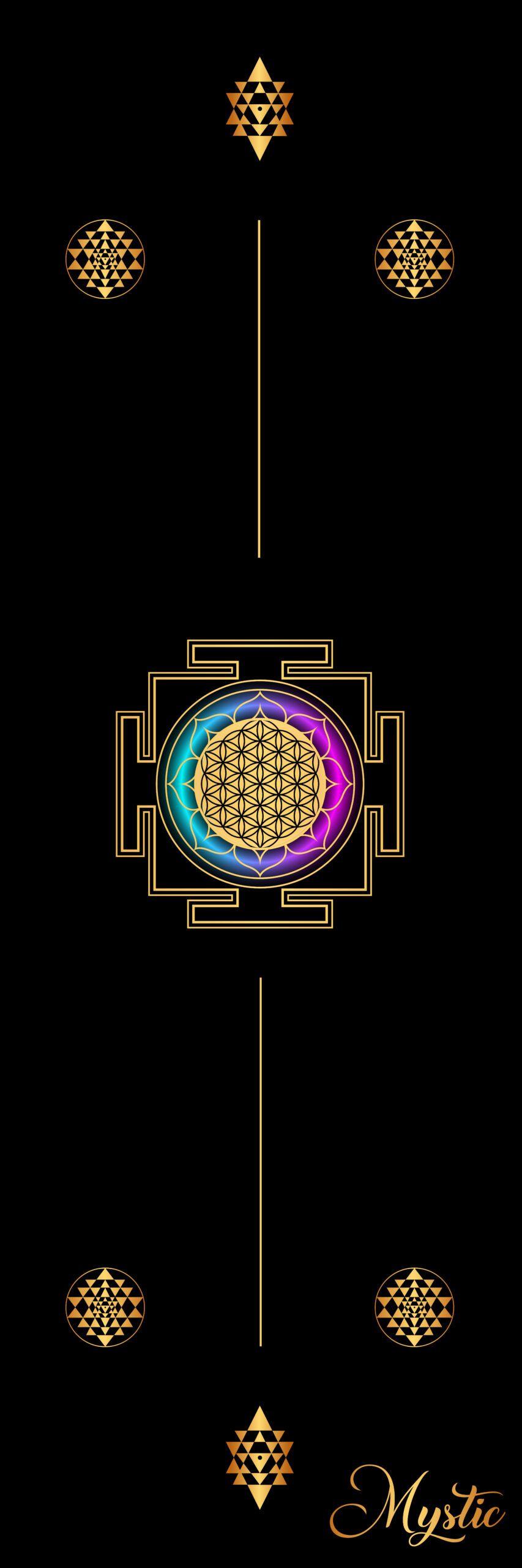 853x2560 Sri Yantra & Flower of Life Yoga Mat