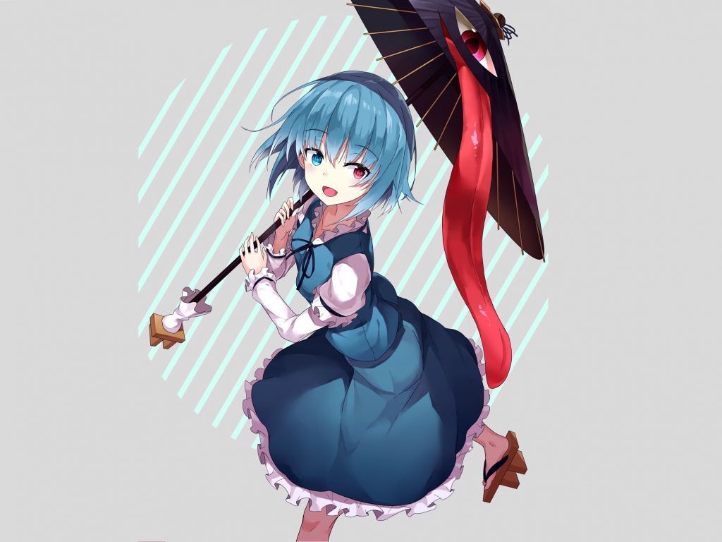 1024x768 Wallpaper cute, kogasa tatara, touhou, umbrella desktop wallpaper, HD image, picture, background, 642cca