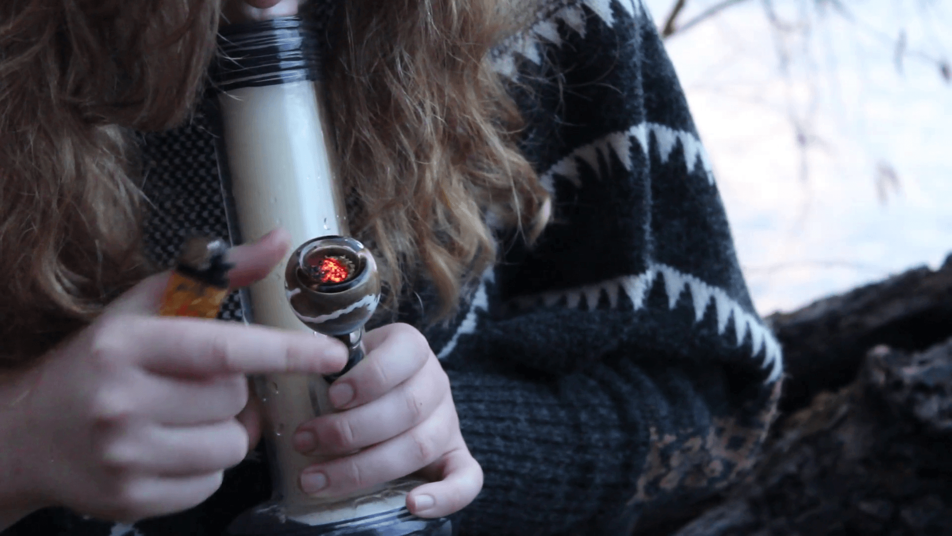 1920x1080 Woman Smoking Weed Stock Video Footage