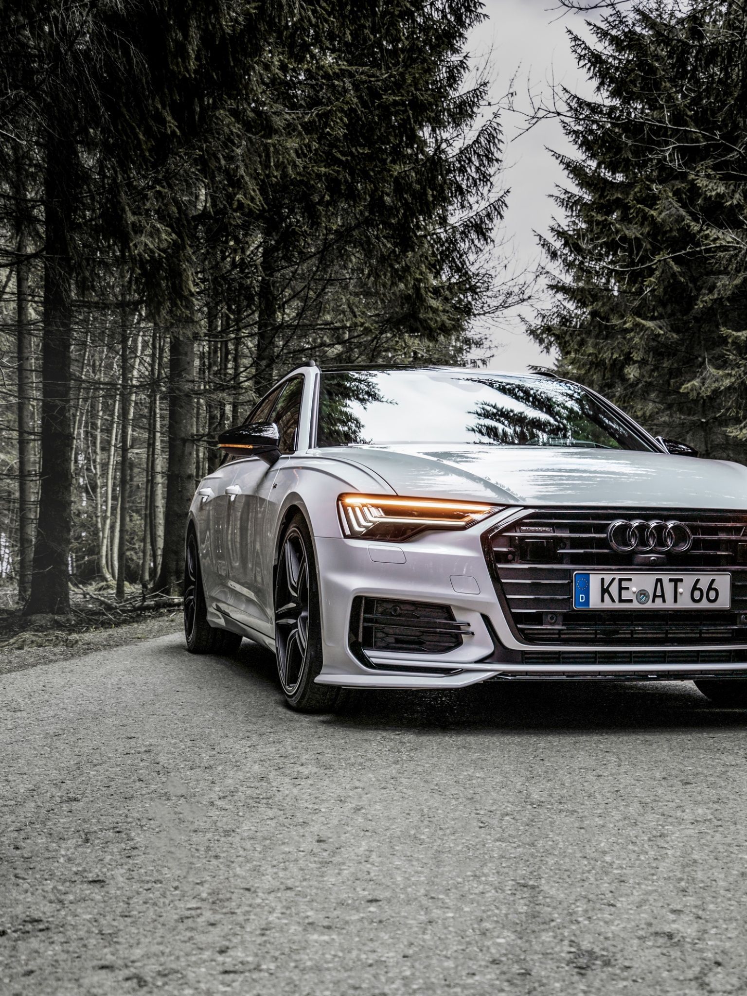 1536x2048 Audi A6 Wallpaper 4K, ABT Sportsline, Monochrome