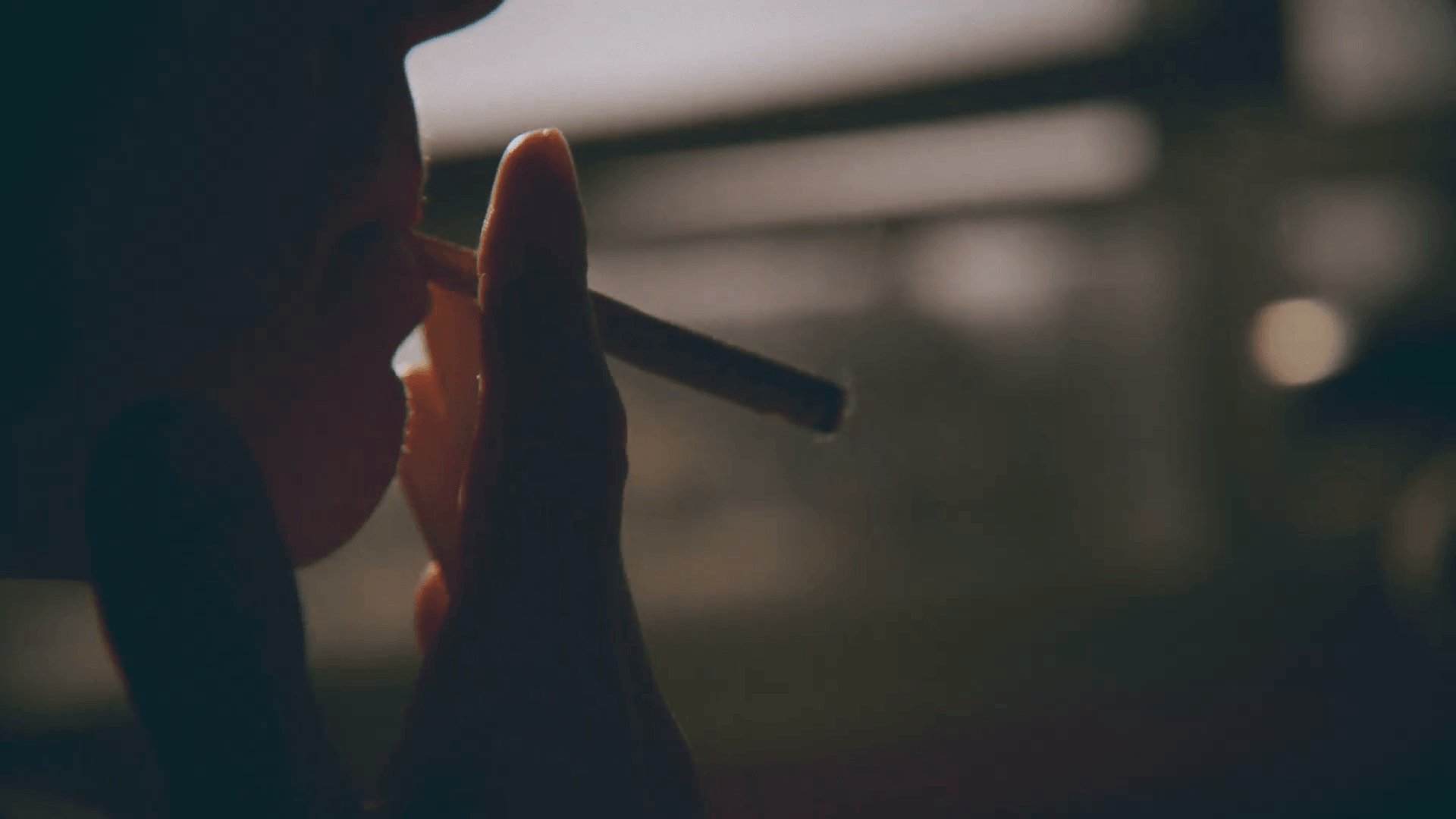 1920x1080 Smoking weed woman backlight Stock Video Footage