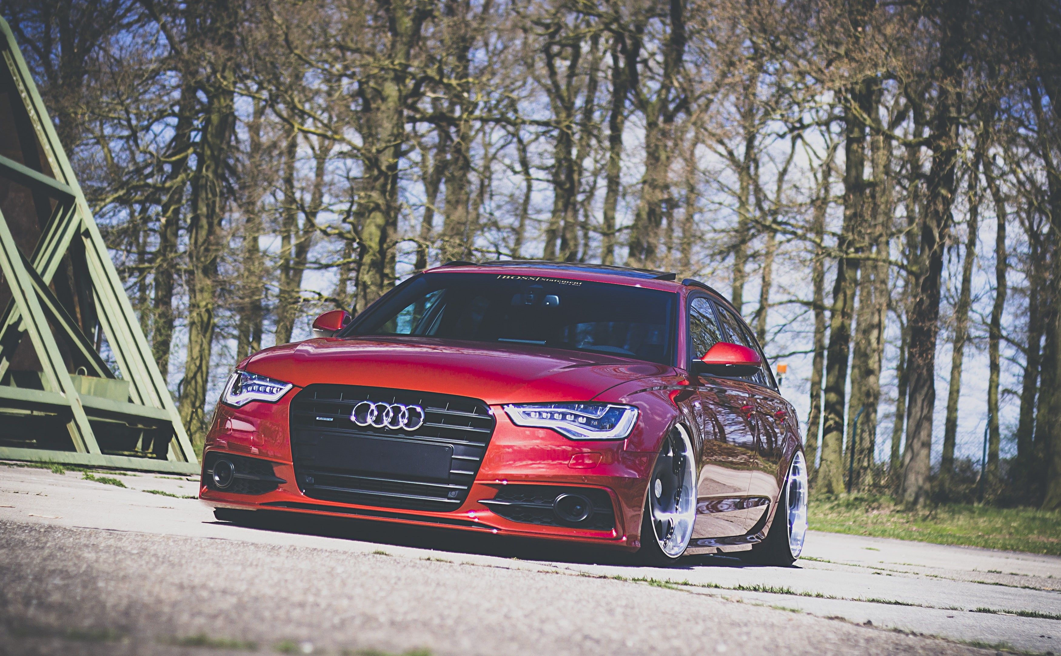 3500x2167 Wallpaper / best, s, A stance, 2K, Audi, Red, avant, front, wagon free download