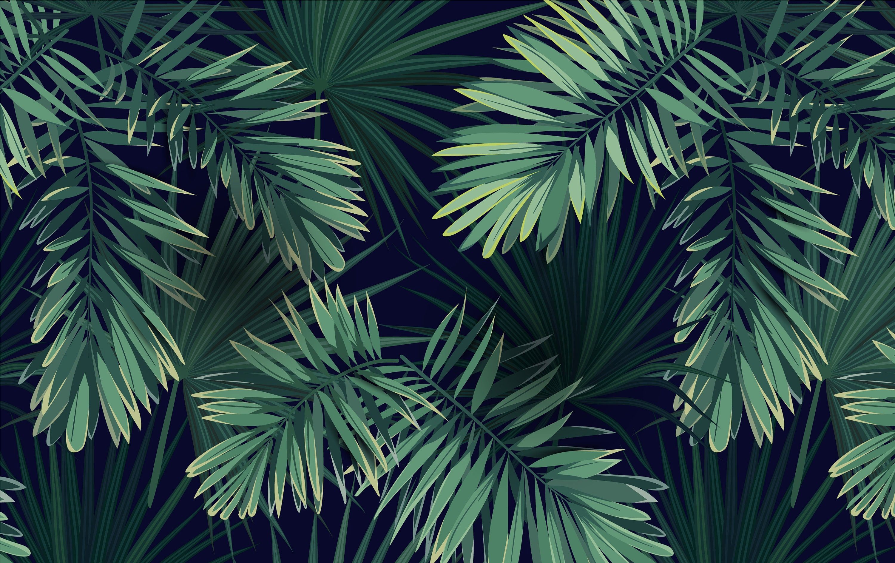 3000x1887 Dark Background Tropical Wallpaper Floral Wall Mural Green