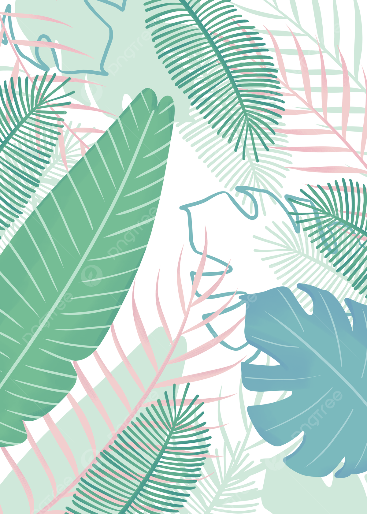 1200x1680 Tropical Plant Aesthetic Art Summer Minimalist Background Wallpaper Image For Free Download