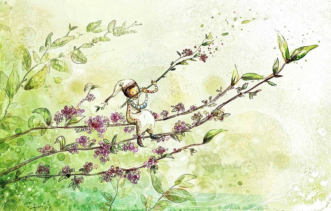 1332x850 Plant Drawing Wallpaper