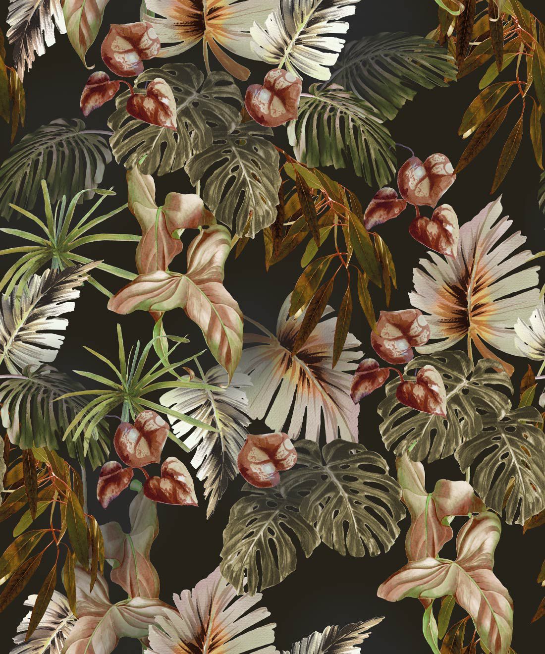 1100x1320 Night Jungle • Large Leafy Wallpaper by Kip&Co