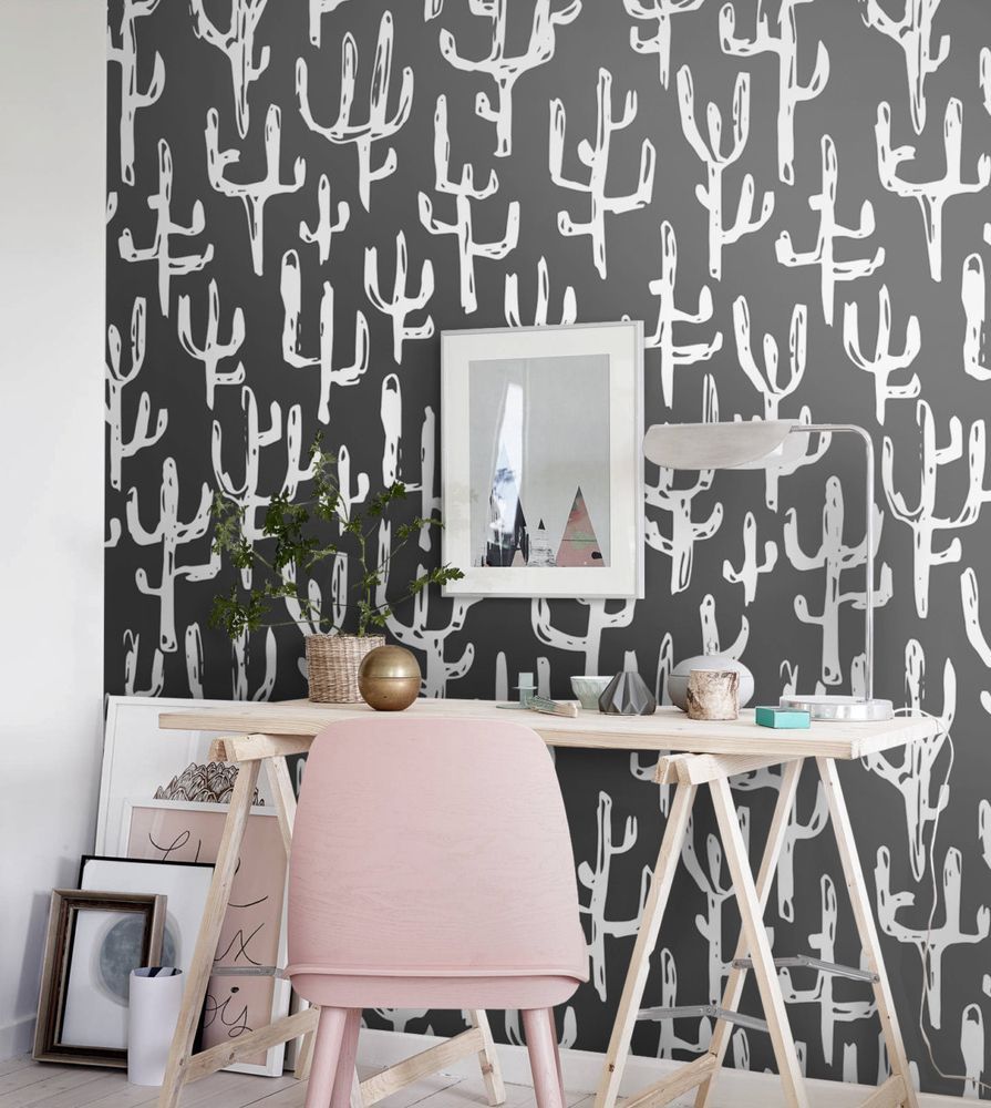 895x1000 Desert Woodcut Wallpaper, wall mural